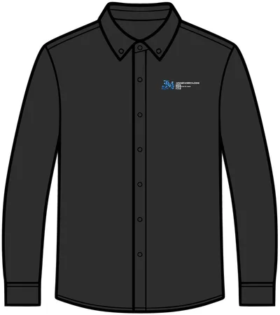Stretch Jersey Long Sleeve Shirt in Deep Black