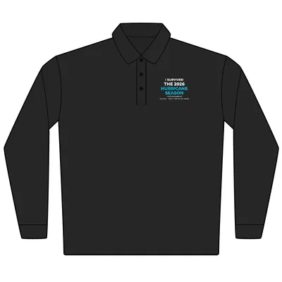 Men's Pinnacle Performance Long Sleeve Piqué Polo in Black