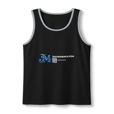 Cotton Muscle Tank in Black/ Heather Gray