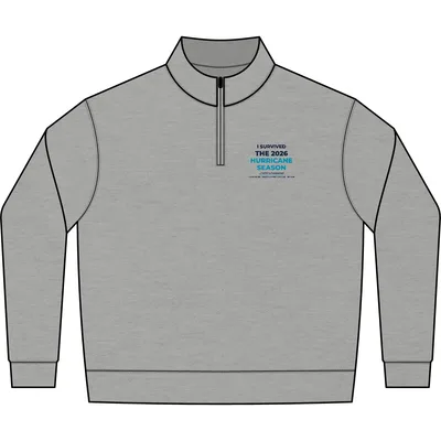 Unisex Fleece Quarter-Zip Pullover in Heather Grey
