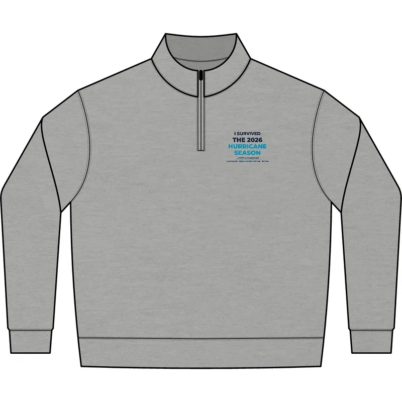 Unisex Fleece Quarter-Zip Pullover in Heather Grey