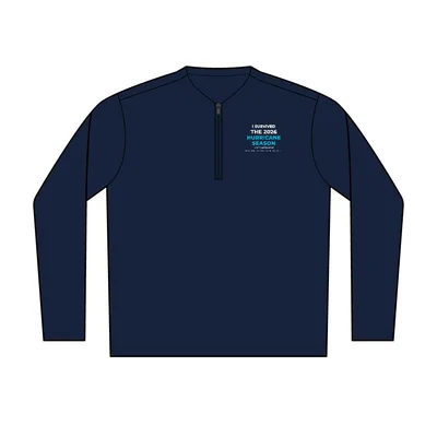 Club 1/4-Zip Pullover in True Navy/ White