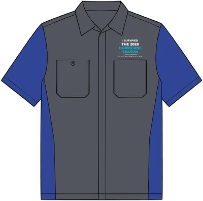 Short Sleeve Ripstop Crew Shirt in Charcoal/ Royal