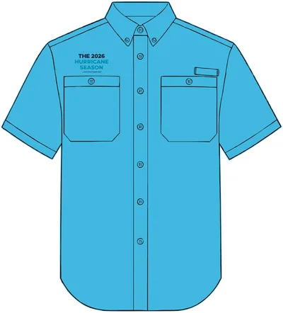 Men's Hatteras Performance Short Sleeve Fishing Shirt in Aqua Blue