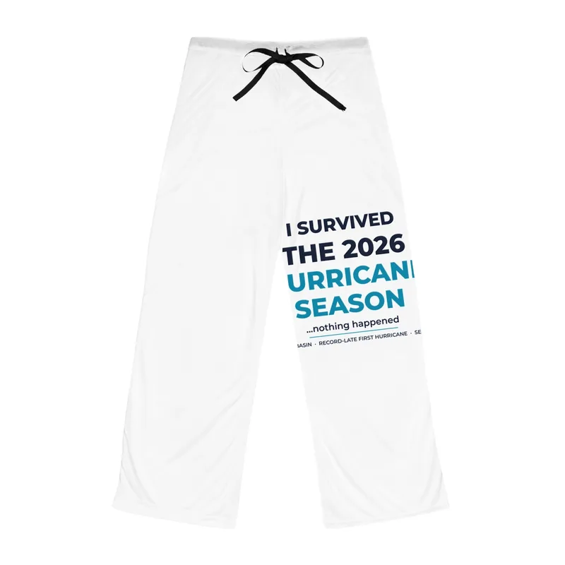 Women's Pajama Pants (AOP) in White stitching