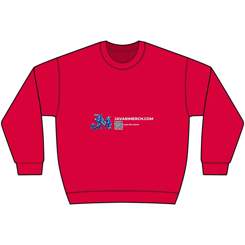 Unisex CVC Ring Spun Crewneck Sweatshirt in True Red