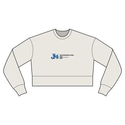 Women's Relax Crop Crew in Bone