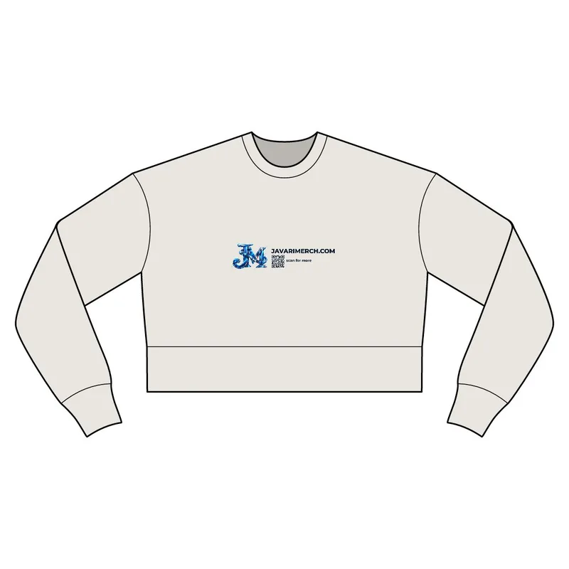 Women's Relax Crop Crew in Bone