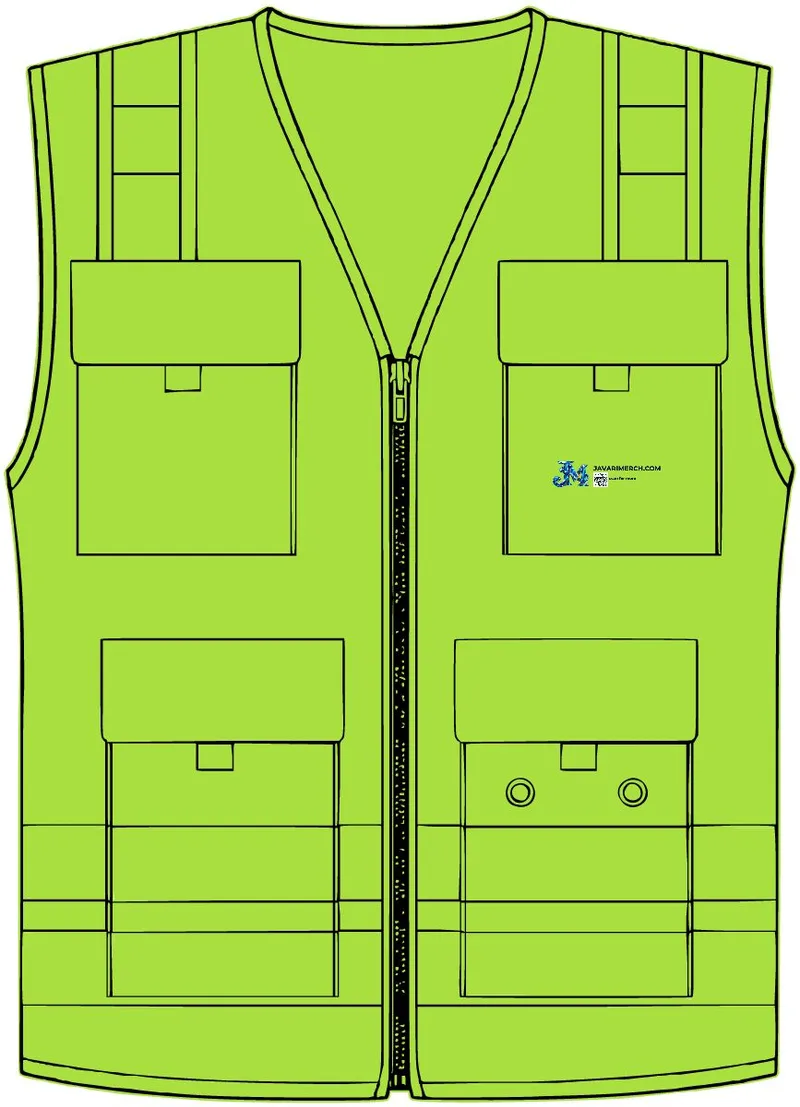 Unisex Professional Surveyors Vest in Lime