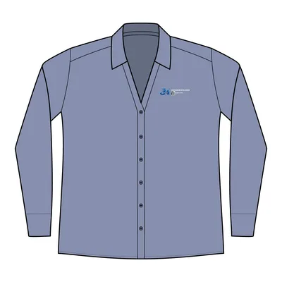 Women's Crosshatch Easy Care Shirt in Chambray Blue