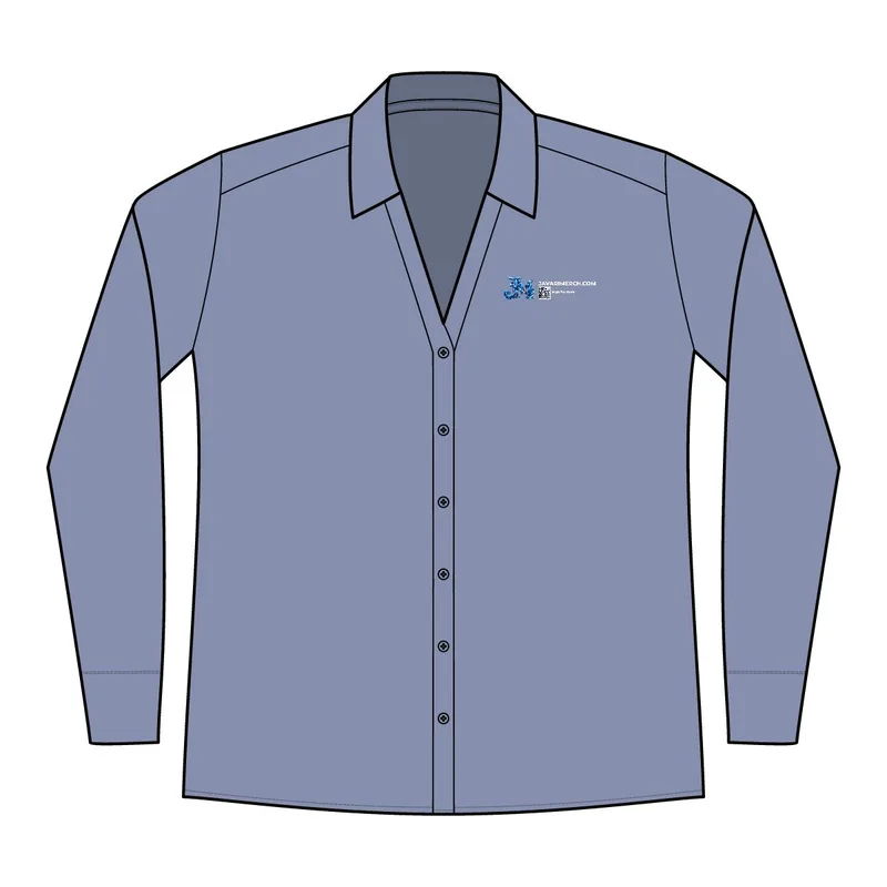 Women's Crosshatch Easy Care Shirt in Chambray Blue