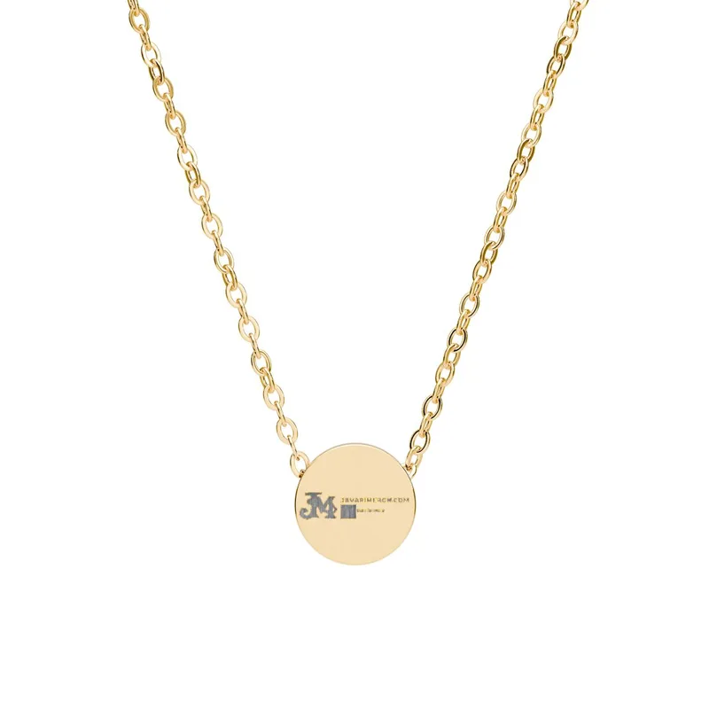 Mini Circle Necklace (Engraving) in 18K Gold PVD coating