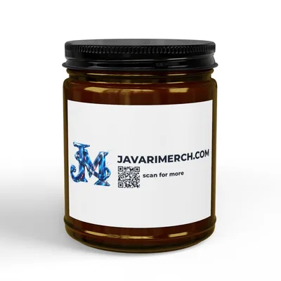 Scented Soy Candles with Black Lid, (4 and 9oz) in Amber Jar + Black Lid