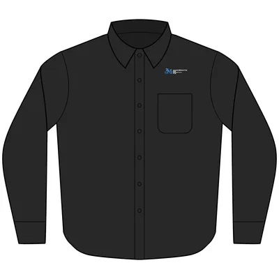 Tall Long Sleeve Easy Care Shirt in Black/ Light Stone