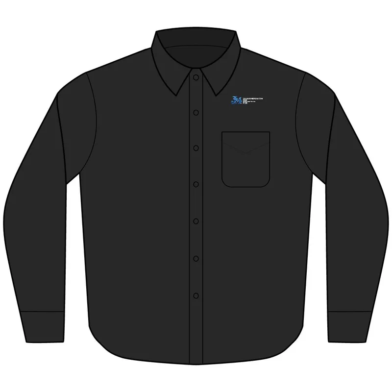 Tall Long Sleeve Easy Care Shirt in Black/ Light Stone