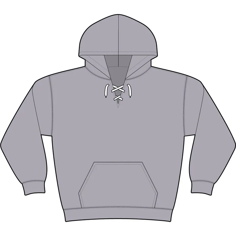 Lace Up Pullover Hooded Sweatshirt in Athletic Heather