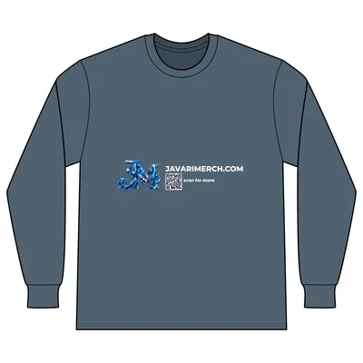 Unisex Cotton Long Sleeve T-Shirt in Denim
