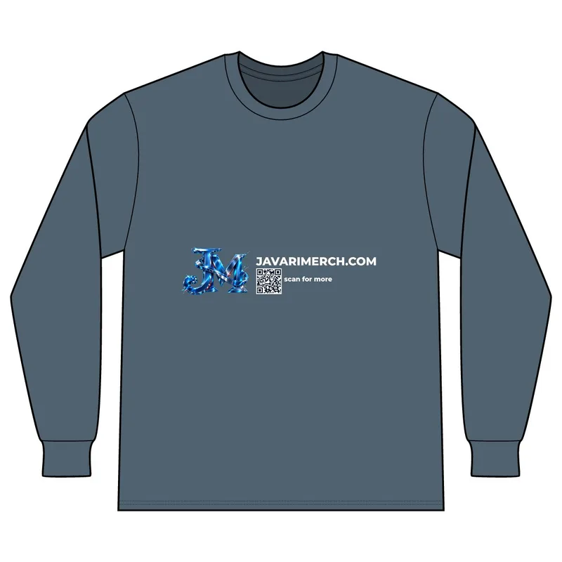 Unisex Cotton Long Sleeve T-Shirt in Denim