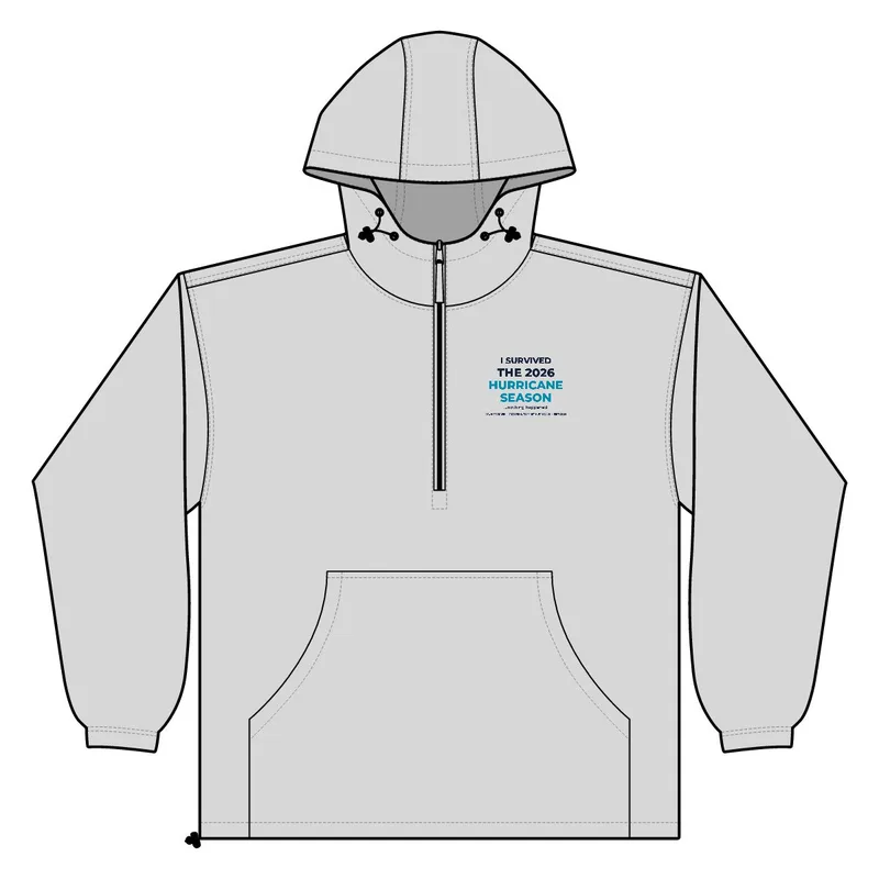 Unisex Lightweight Quarter-Zip Windbreaker Pullover Jacket in Smoke/ Graphite