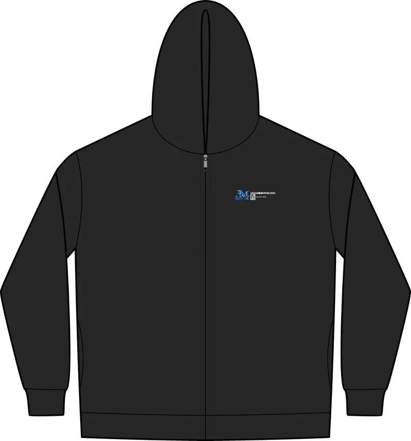 Relax Zip Hood in Black