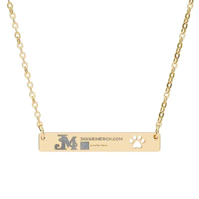 Cutout Paw Bar Necklace (Engraving) in 18K Gold PVD coating