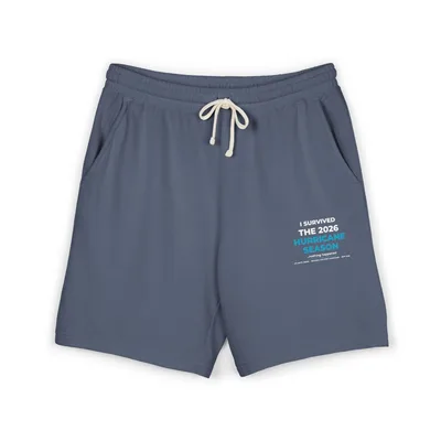 Unisex Garment-Dyed Lightweight Fleece Sweat Shorts in Blue Jean