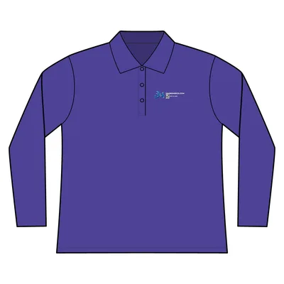Women's Long Sleeve Piqué Polo in Campus Purple