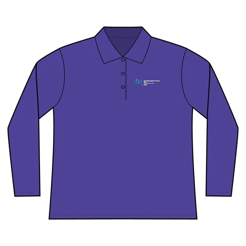 Women's Long Sleeve Piqué Polo in Campus Purple