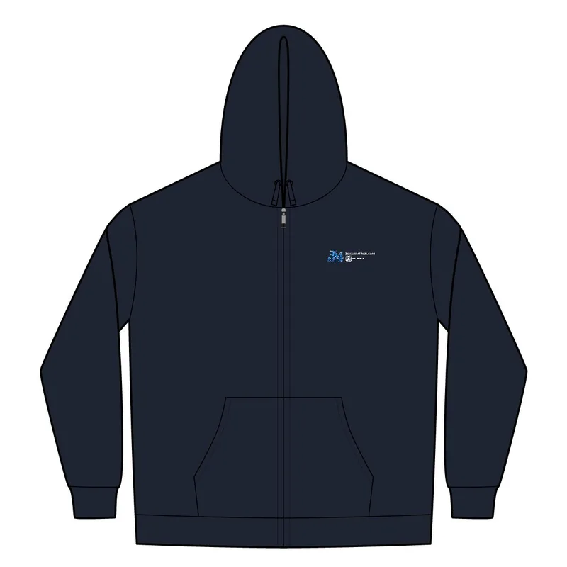 Adult Santa Barbara Zip Hoodie in Midnight Navy