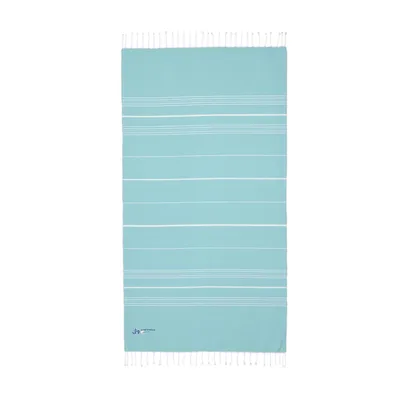 Cali Throw (Embroidery) in Aquamarine/ White