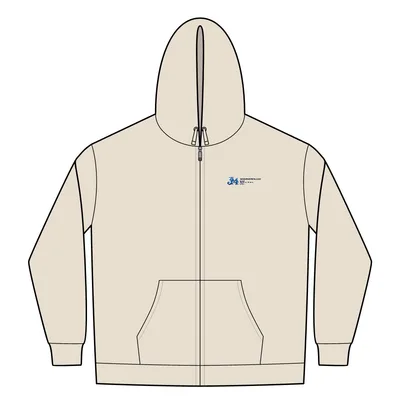 Stencil Zip Hood in Ecru
