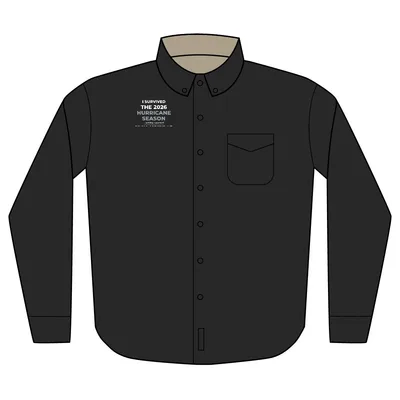 Port Authority® Unisex Long Sleeve Shirt (Embroidery) in Black/Light Stone