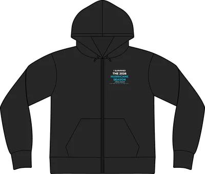 Women's Fitted Jersey Full-Zip Hoodie in Black