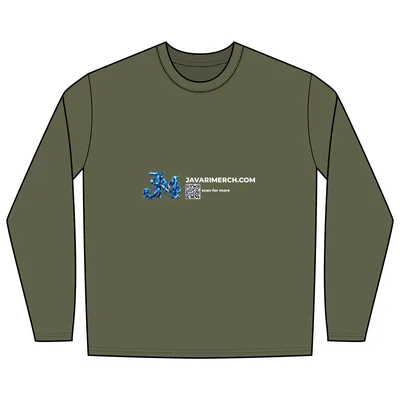 Easy Cotton Long Sleeve Tee in Olive Drab Green Heather