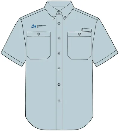 Men's Hatteras Performance Short Sleeve Fishing Shirt in Blue Mist