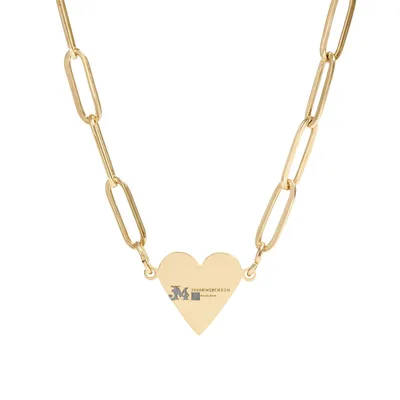 Paperclip Heart Necklace (Engraving) in 18K Gold PVD coating