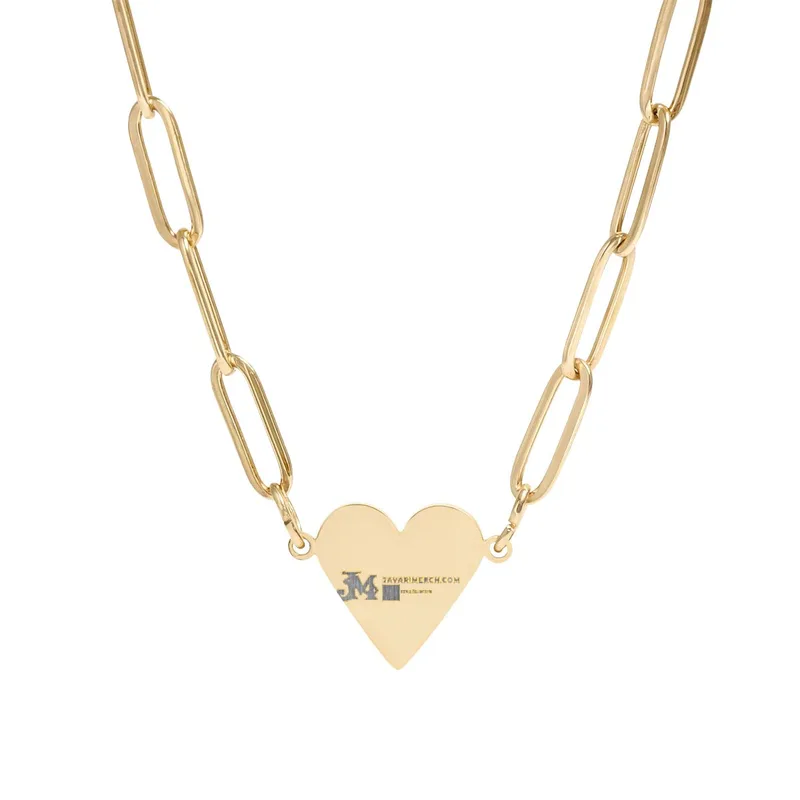 Paperclip Heart Necklace (Engraving) in 18K Gold PVD coating