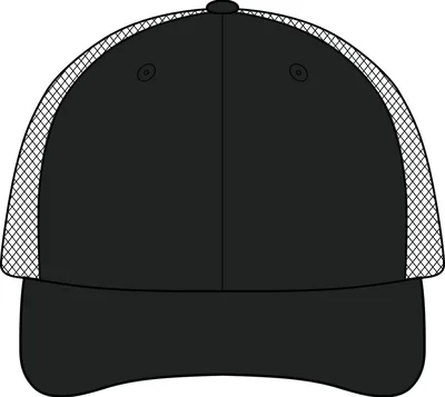 Stretch-Tek Mesh Back Cap in Black/ Black