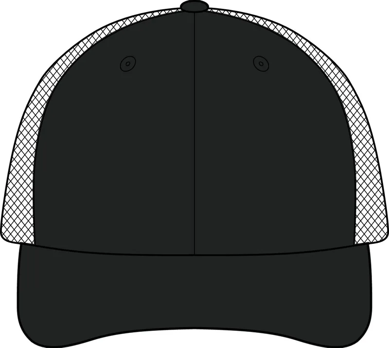 Stretch-Tek Mesh Back Cap in Black/ Black