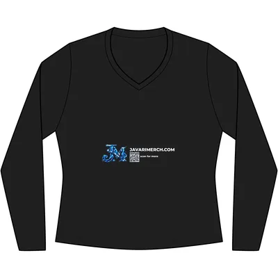 Women's Perfect Tri Long Sleeve V-Neck Tee in Black