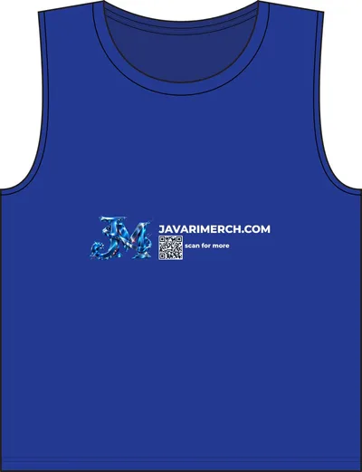 Men's Polyester Tank Top in True Royal/ White