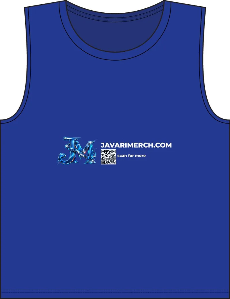 Men's Polyester Tank Top in True Royal/ White