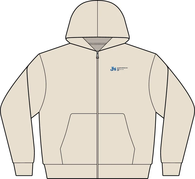 Heavy Zip Hood in Ecru