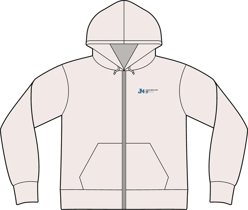 Unisex Mixer Full-Zip Hooded Sweatshirt in Vintage White