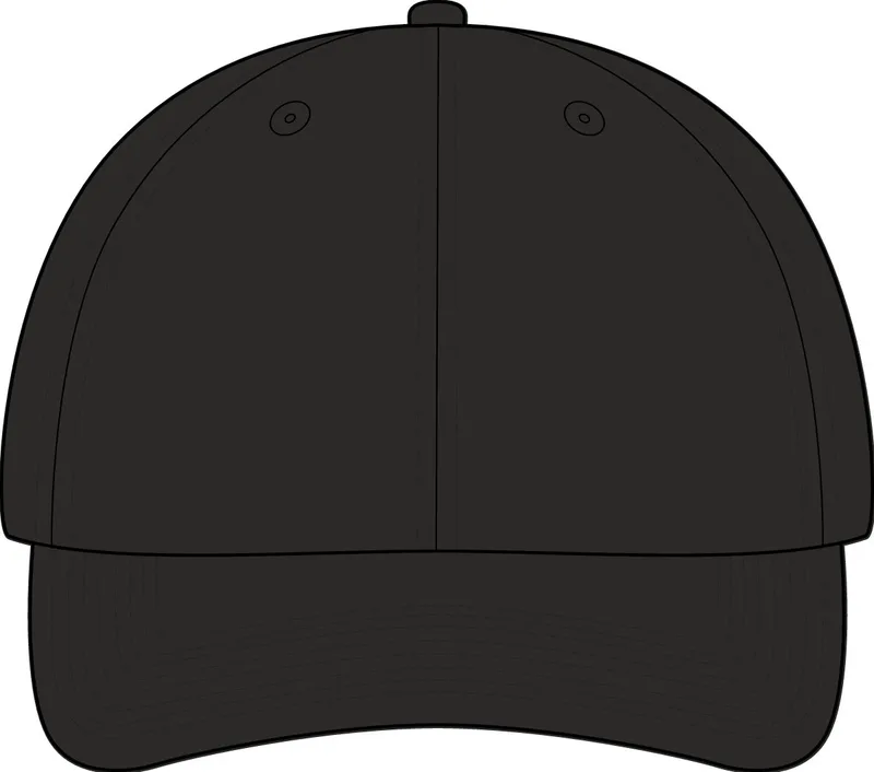 Snapback Flat Bill Cap in Black
