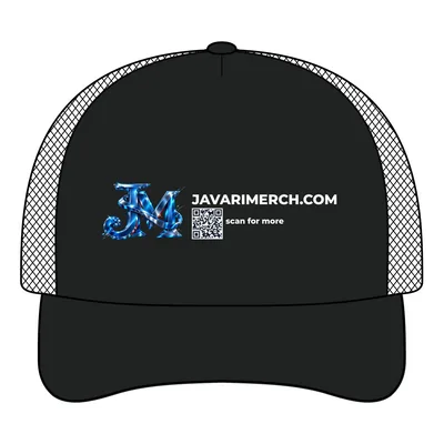 5-Panel Twill Foam Trucker Cap in Black/ Black