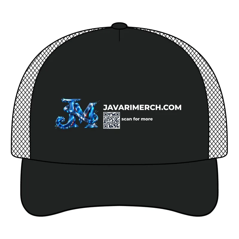 5-Panel Twill Foam Trucker Cap in Black/ Black