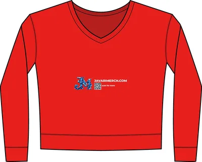 Garment-Dyed V-Neck Sweatshirt in Poppy