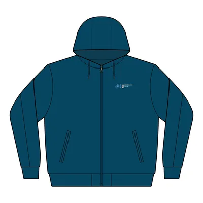 Canvas Bomber Hood Jacket in Ink Blue