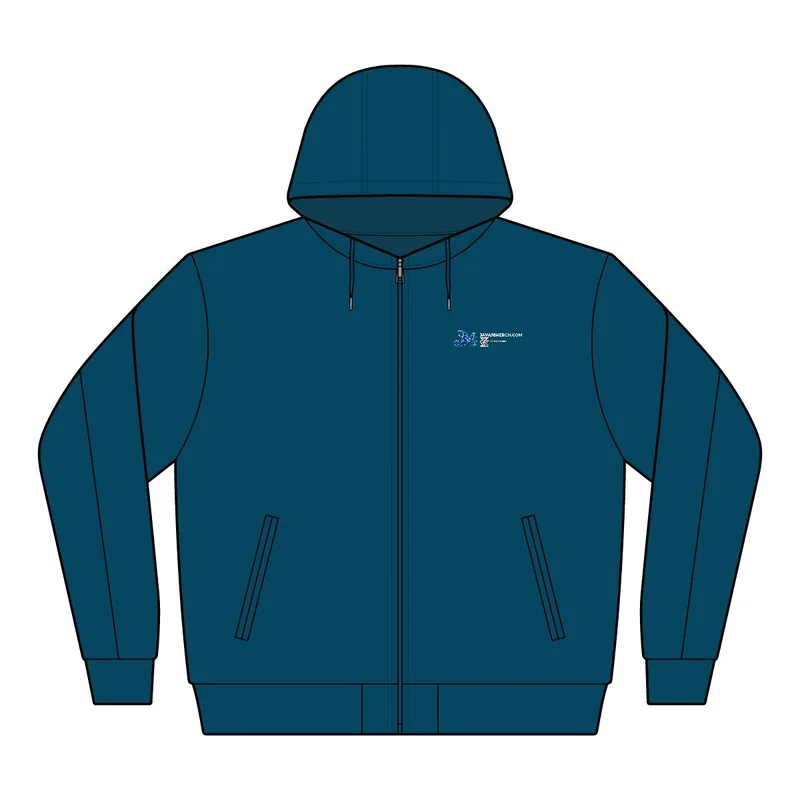 Canvas Bomber Hood Jacket in Ink Blue